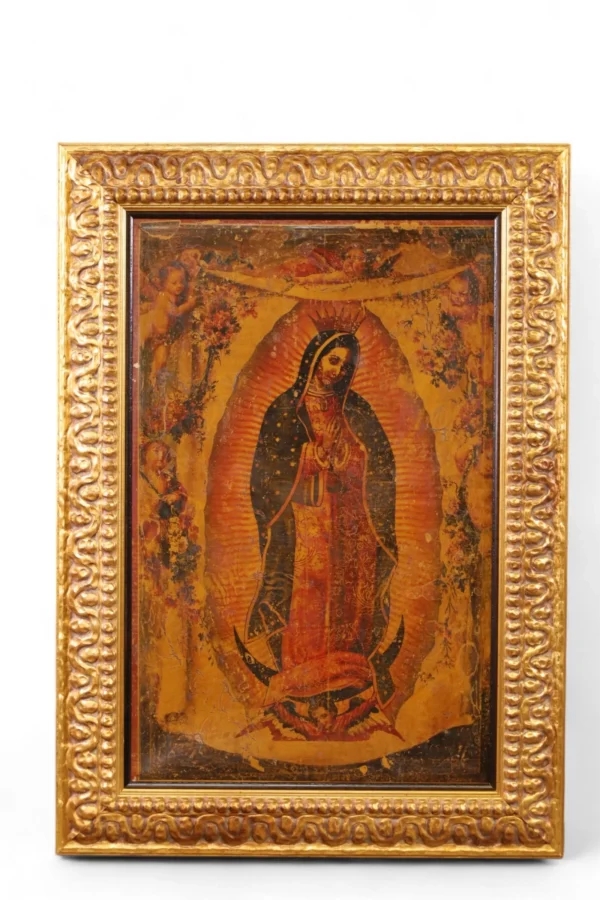 Framed painting of Virgin Mary icon.