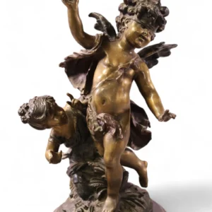 Bronze sculpture of two cherubs.