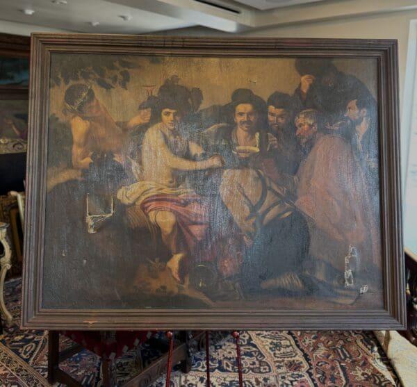 Antique Spanish Oil on canvas depicting Bacchus 100+ years old