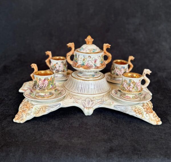 Italian Capodimonte porcelain Tea set