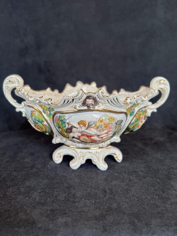 Antique Capodimonte hand painted bowl