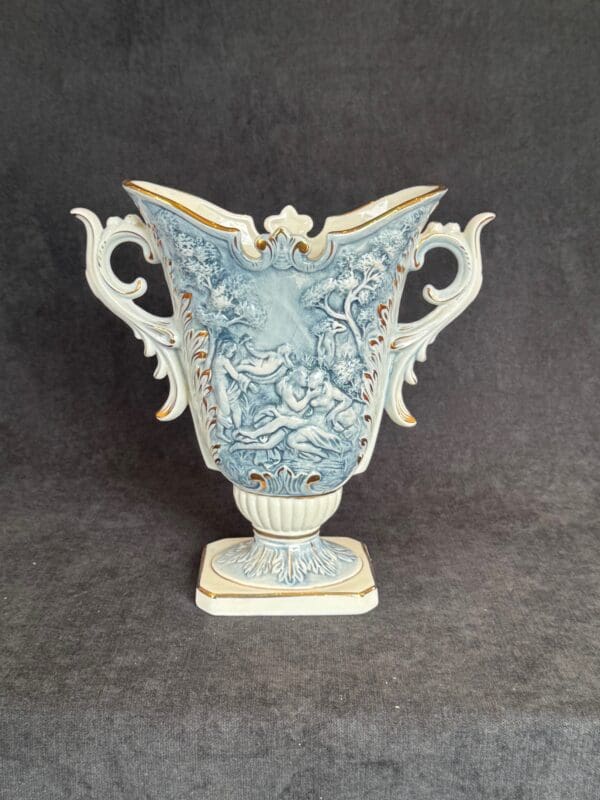 Italian Capodimonte Vase depicting the Garden of Eden - Image 2