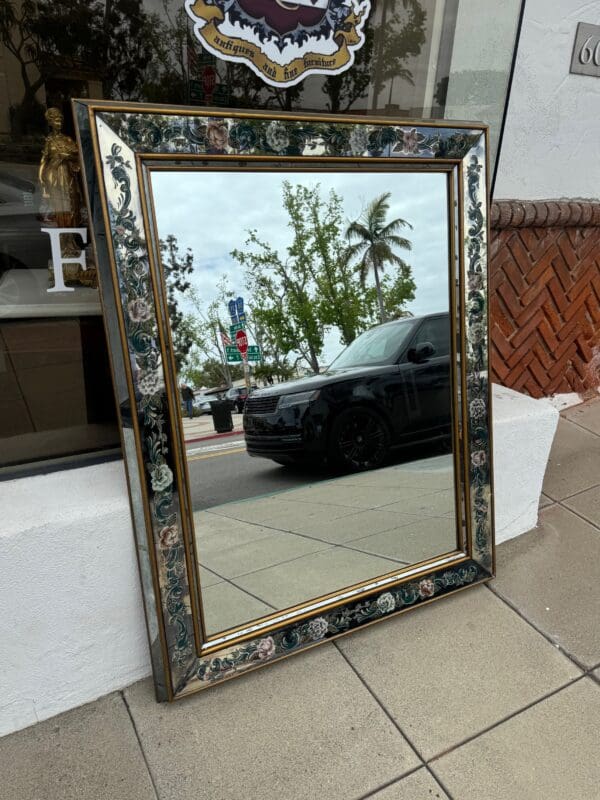 Large Antique Italian hand painted mirror