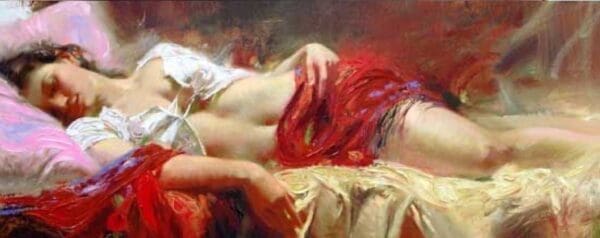 Stunning limited edition mixed media entitled "Restful" by Pino , signed 20 tall x 28 wide - Image 2