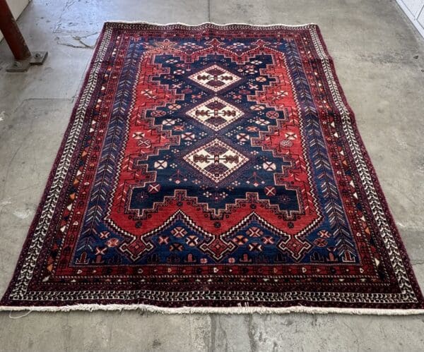 Handmade pure wool hardwearing Hamdan Carpet 6'8 x 5'2