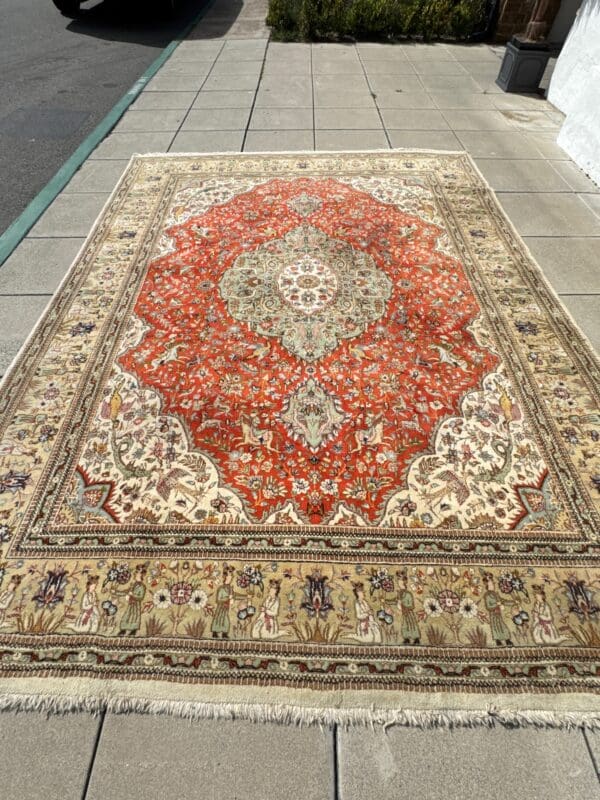 Persian Pictorial Tabriz Carpet 11'9 x 9'4
