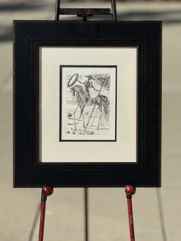 Limited edition Salvador Dali artwork entitled "Don Quixote" 18 tall x 16 wide