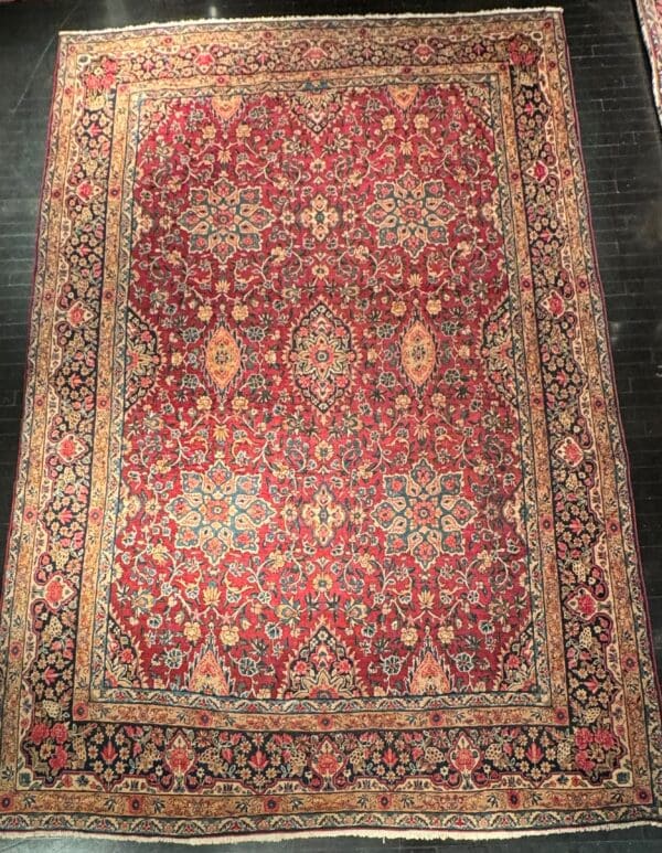 Handmade Antique Persian Kerman Carpet 14.2 x 9.9 