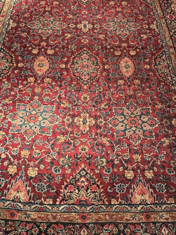Handmade Antique Persian Kerman Carpet 14.2 x 9.9  - Image 2