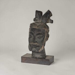 Handmade terracotta head sculpture inspired by the famed Chinese Terracotta Warriors