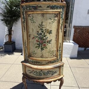 Antique 18th Century Italian Hand-Painted Corner Cabinet