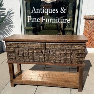 Handcrafted Indian/Nepalese Painted Wood Storage Chest / Console