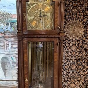Magnificent American Traditional Grandfather Clock with ornate Brass Dial & Moon Phase Display